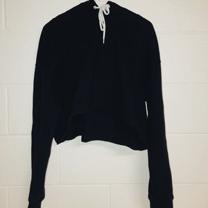 Black Crop Hoodie